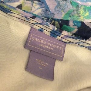 Laura Scott Tops - Laura Scott Sheer Floral Sleeveless Blouse Laura Scott Tops - Laura Scott Sheer Floral Sleeveless Blouse